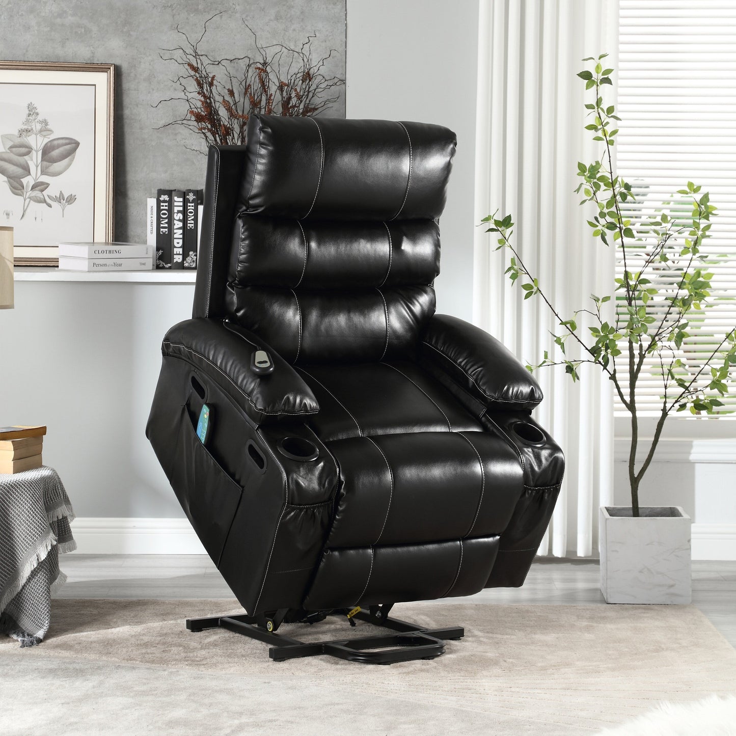Fauteuil inclinable électrique avec massage à 4 directions, chauffage et minuterie