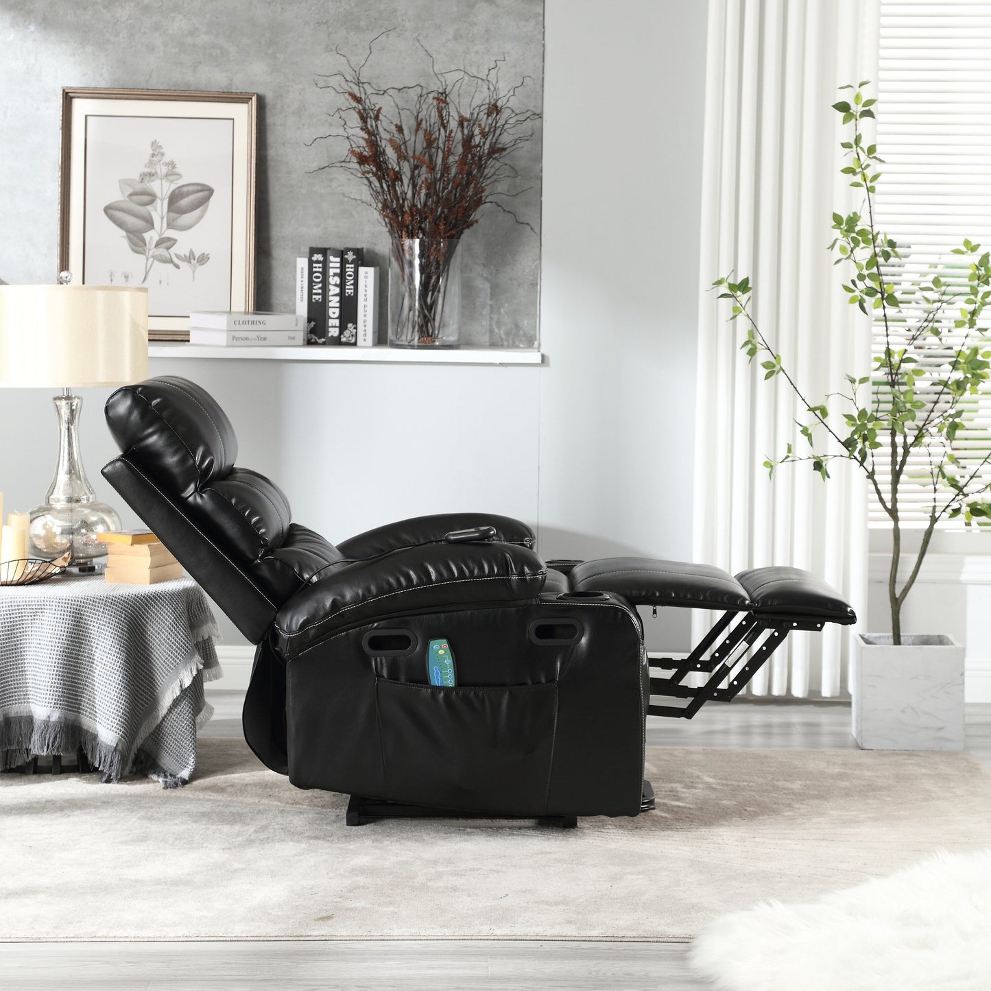 Fauteuil inclinable électrique avec massage à 4 directions, chauffage et minuterie