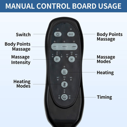 Fauteuil inclinable électrique avec massage par vibrations à 8 points, chauffage lombaire, deux ports USB et porte-gobelets en acier inoxydable