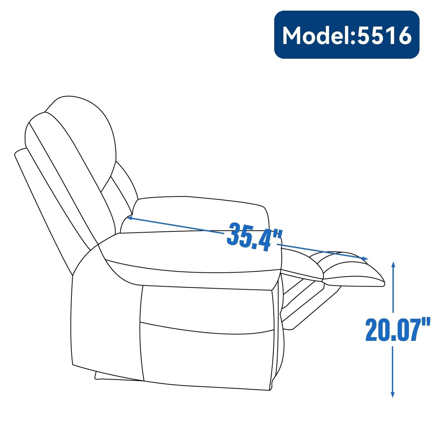 Fauteuil inclinable électrique avec massage par vibrations à 8 points