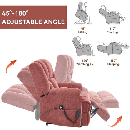 Fauteuil inclinable électrique avec double moteur, massage et chauffage (chenille)
