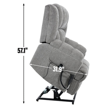 Fauteuil inclinable électrique avec double moteur, massage et chauffage (chenille)