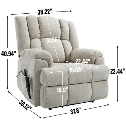 Fauteuil inclinable électrique avec double moteur, massage et chauffage (chenille)