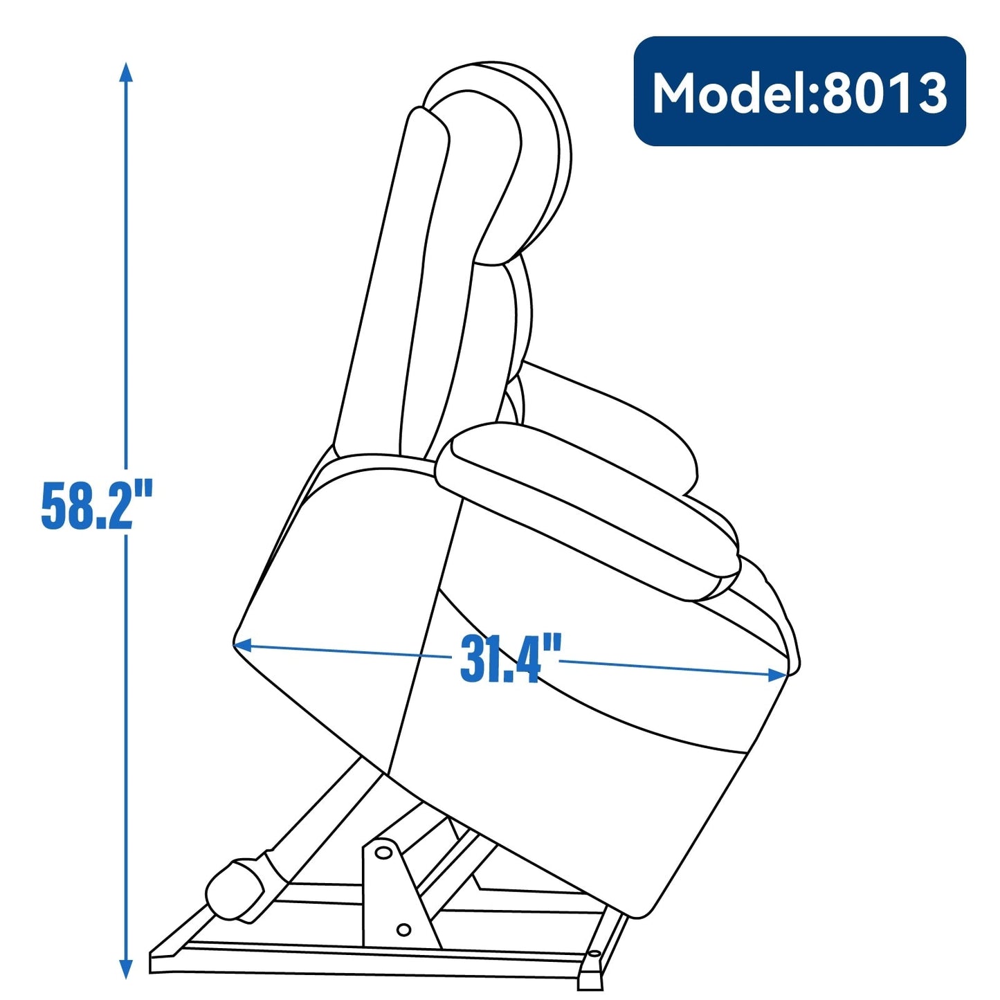 Fauteuil inclinable électrique avec deux moteurs, massage par vibrations à 8 points et chauffage lombaire, deux porte-gobelets et poches latérales