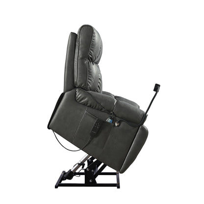 Fauteuil inclinable électrique avec deux moteurs OKIN, positions infinies, massage et chauffage, porte-gobelets