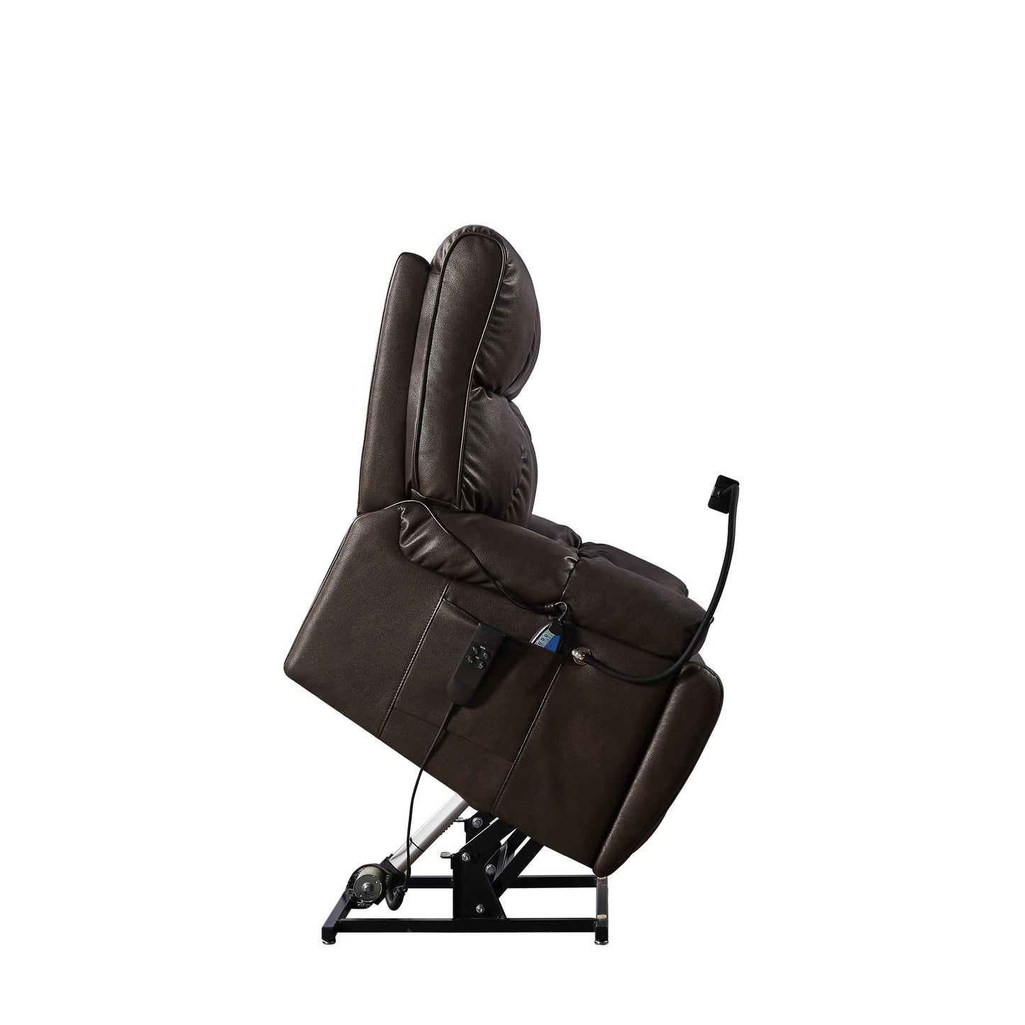 Fauteuil inclinable électrique avec deux moteurs OKIN, positions infinies, massage et chauffage, porte-gobelets