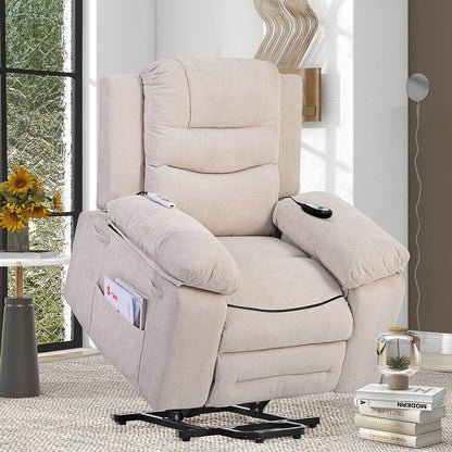 Fauteuil inclinable électrique avec massage thermique et poche de rangement