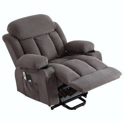 Fauteuil inclinable électrique en tissu avec chauffage et massage