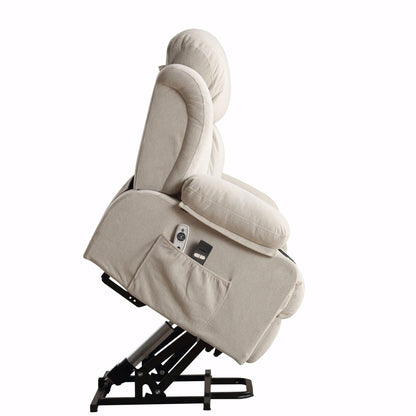 Fauteuil inclinable électrique en tissu avec chauffage et massage