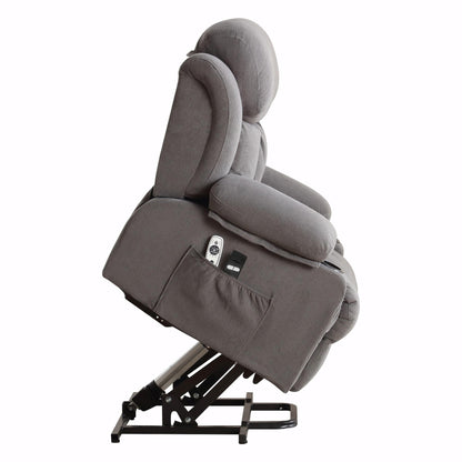 Fauteuil inclinable électrique en tissu avec chauffage et massage