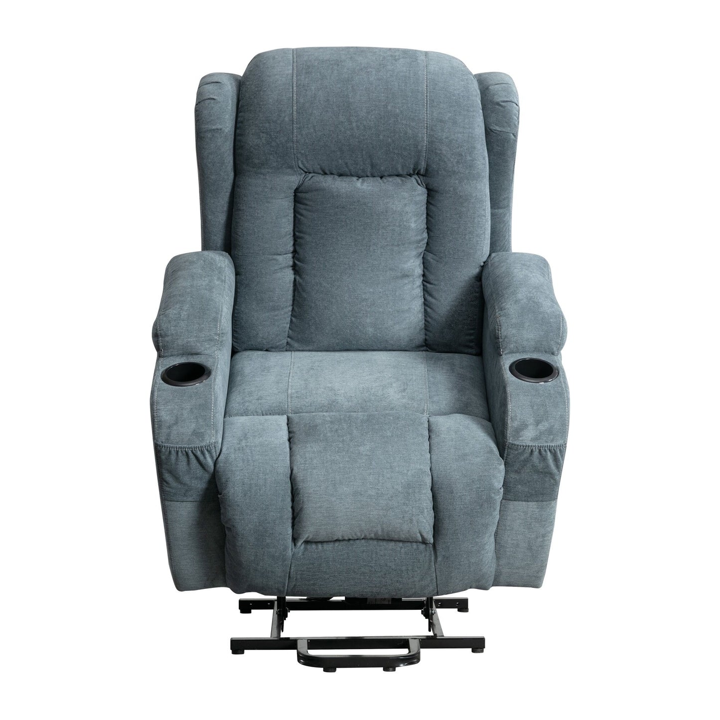 Fauteuil inclinable électrique avec chauffage, massage, port USB et poche latérale pour personnes âgées, inclinable et réglable pour le salon