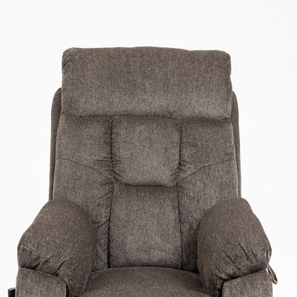 Fauteuil inclinable électrique Bigmen avec massage et chauffage pour personnes âgées, double moteur, porte-gobelets et poche latérale