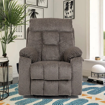 Fauteuil inclinable électrique Bigmen avec massage et chauffage pour personnes âgées, double moteur, porte-gobelets et poche latérale
