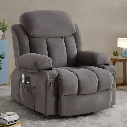 Fauteuil releveur électrique inclinable avec massage et chauffage, canapé releveur électrique avec télécommande et port USB