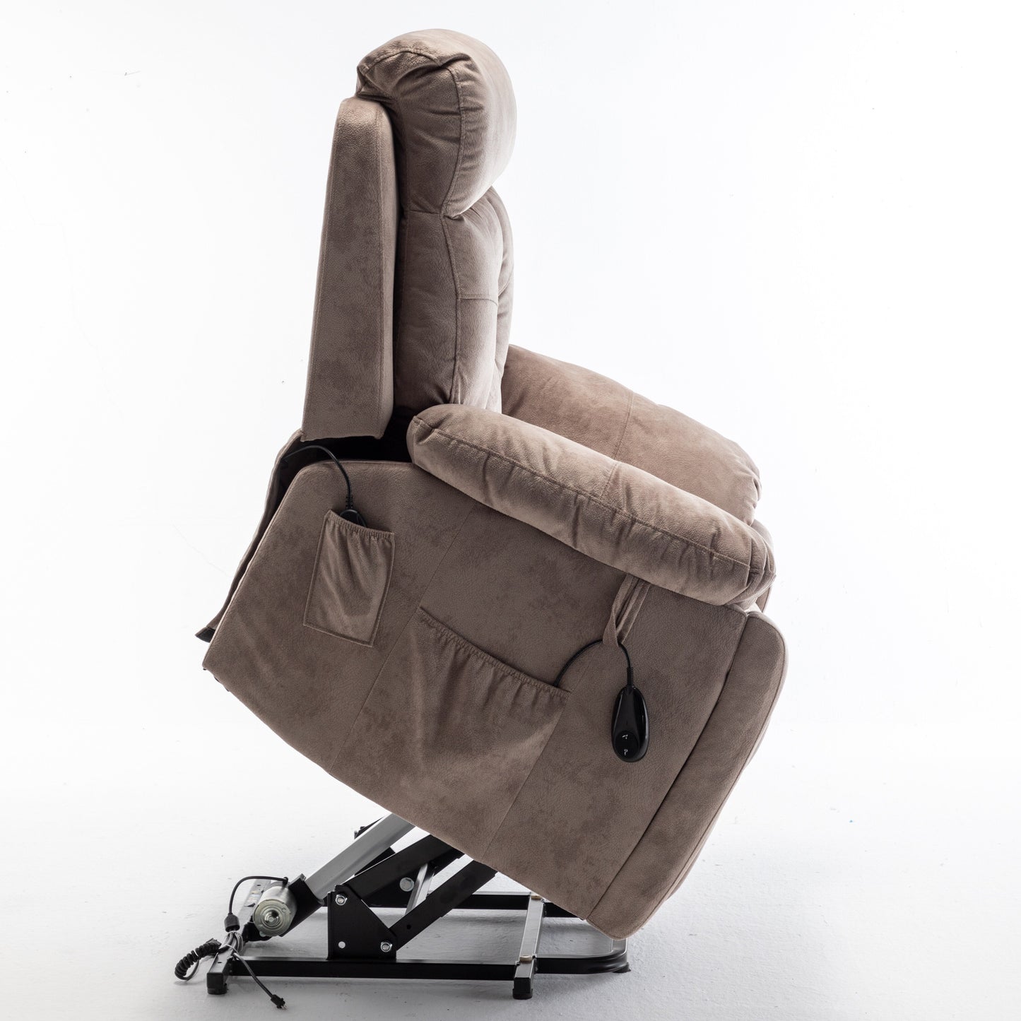 Fauteuil inclinable électrique avec massage et chauffage, moteur allemand, porte-gobelet en acier inoxydable et montage rapide