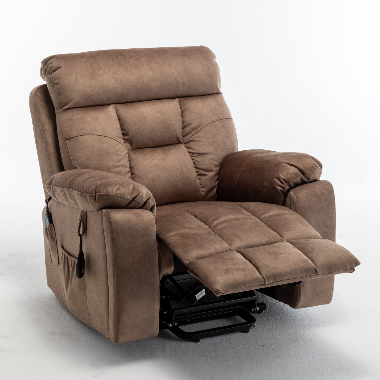 Fauteuil inclinable électrique avec massage et chauffage, moteur allemand, porte-gobelet en acier inoxydable et montage rapide