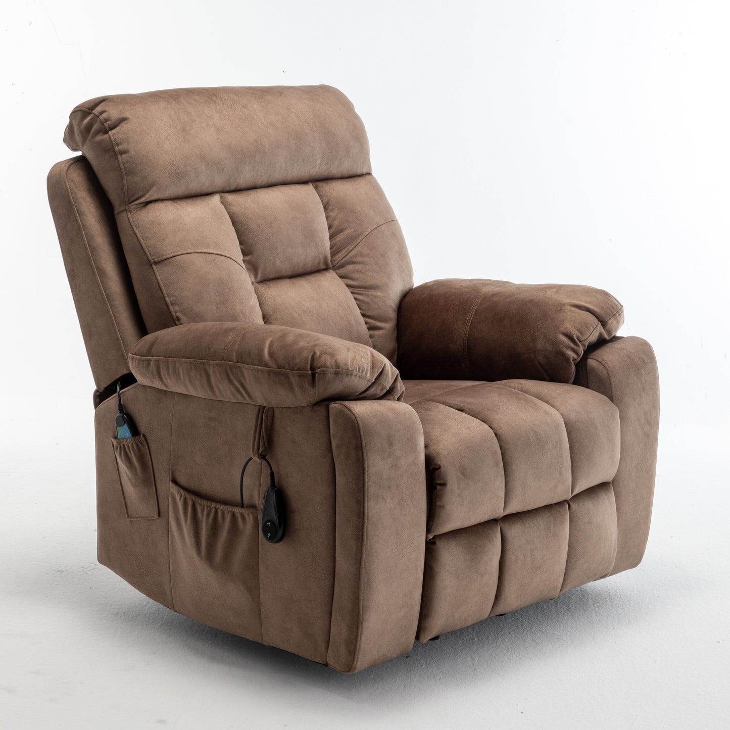 Fauteuil inclinable électrique avec massage et chauffage, moteur allemand, porte-gobelet en acier inoxydable et montage rapide