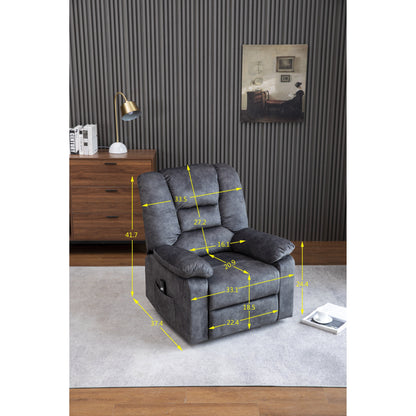Fauteuil inclinable électrique avec massage et chauffage, port USB, poche latérale, dossier rembourré