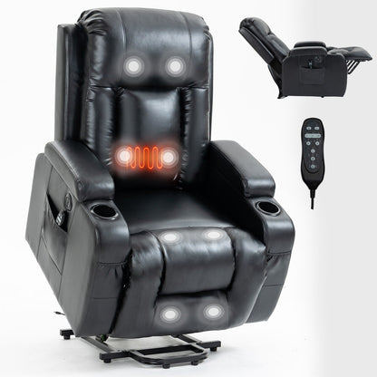 Fauteuil inclinable électrique avec massage, chauffage lombaire, port USB et porte-gobelets