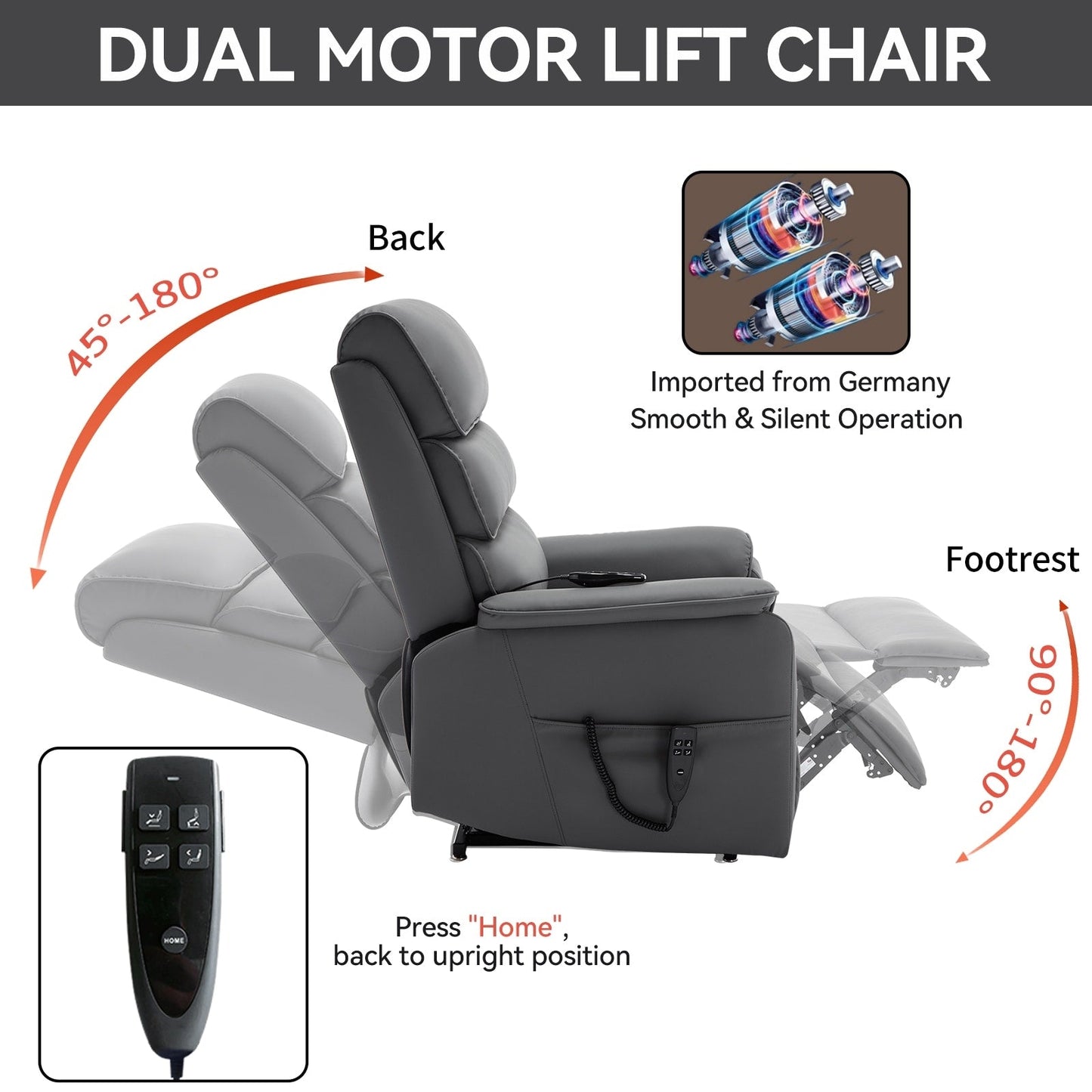 Fauteuil inclinable électrique avec télécommande