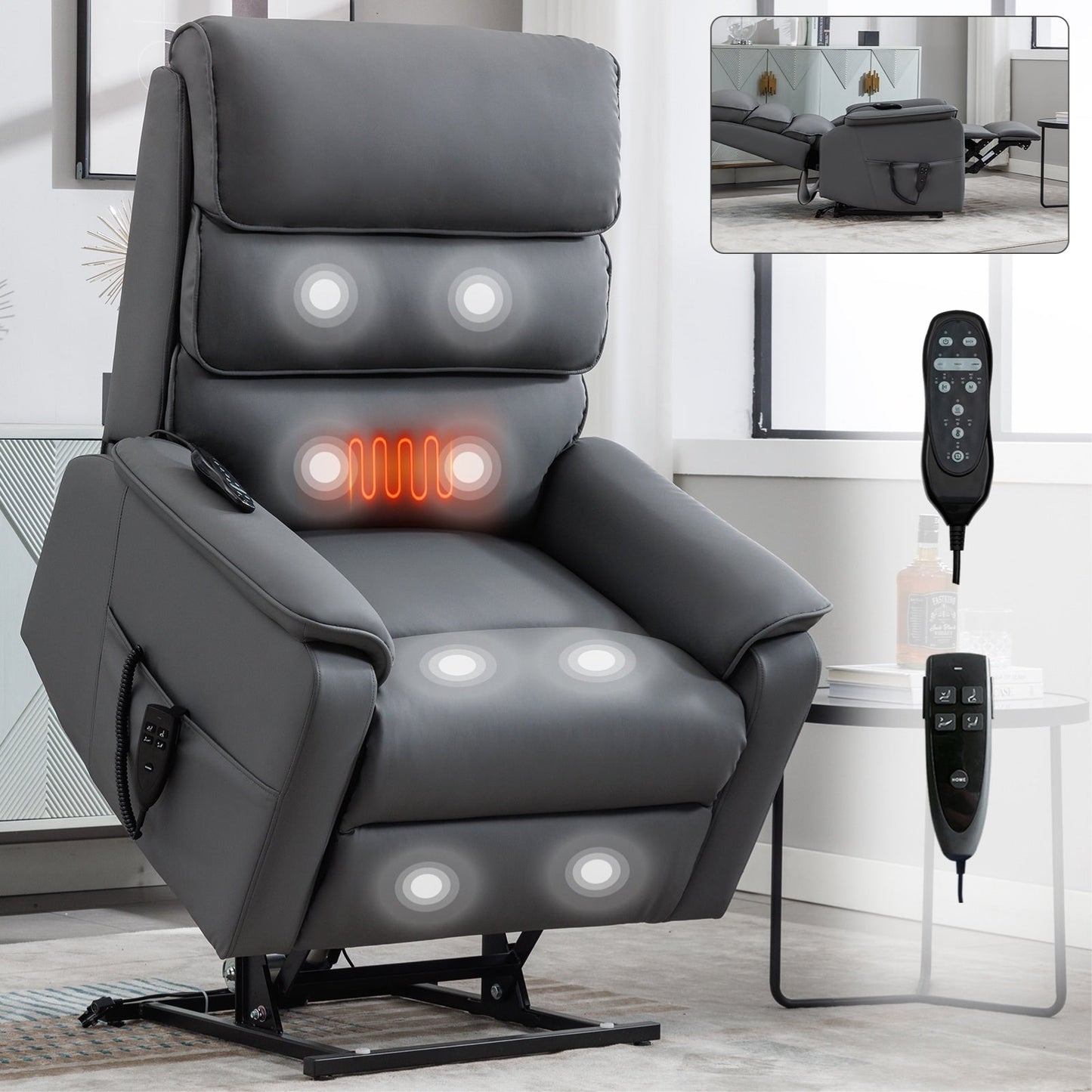 Fauteuil inclinable électrique avec télécommande