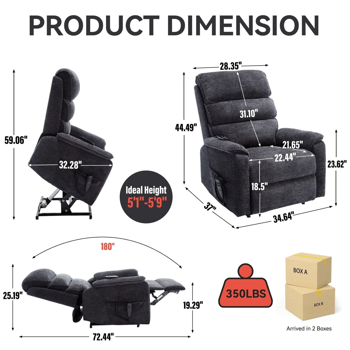 Fauteuil inclinable électrique avec télécommande