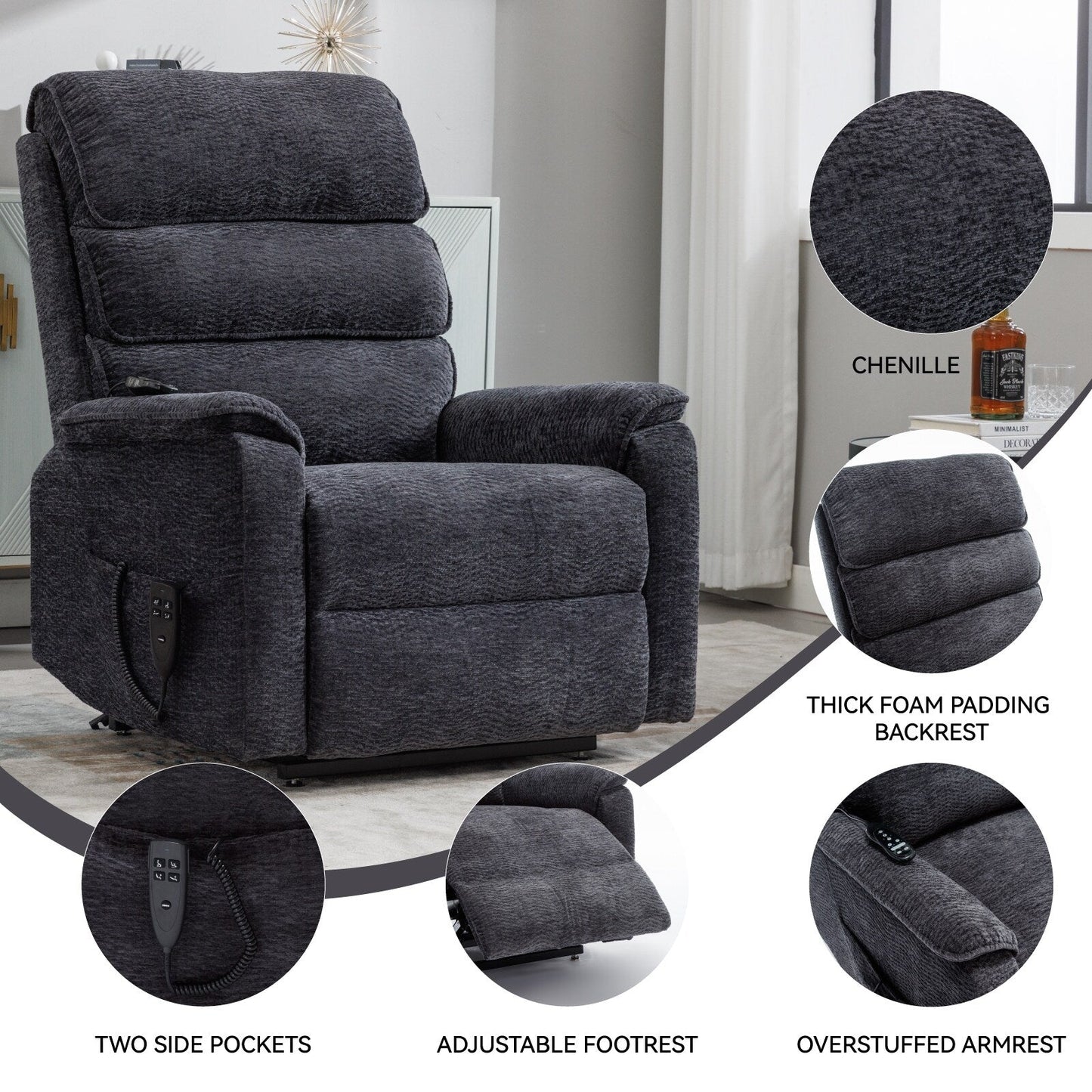 Fauteuil inclinable électrique avec télécommande