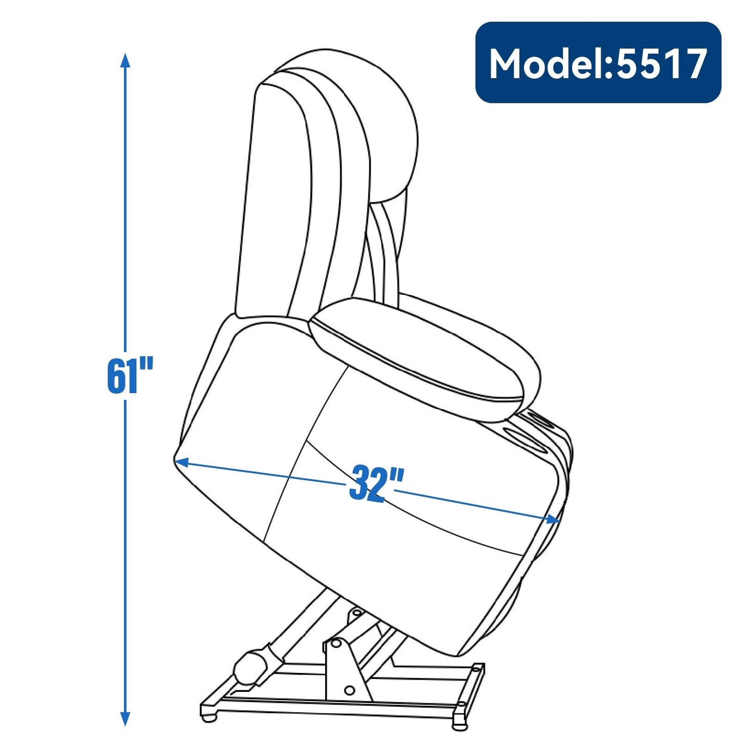 Fauteuil inclinable électrique, mécanisme de mouvement robuste avec massage par vibration à 8 points et chauffage lombaire, ports USB et Type-C