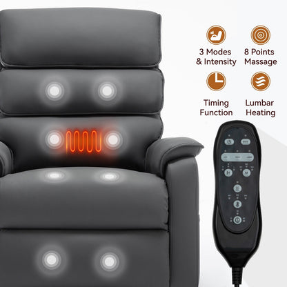 Fauteuil inclinable électrique, double position infinie, massage par la chaleur, télécommande