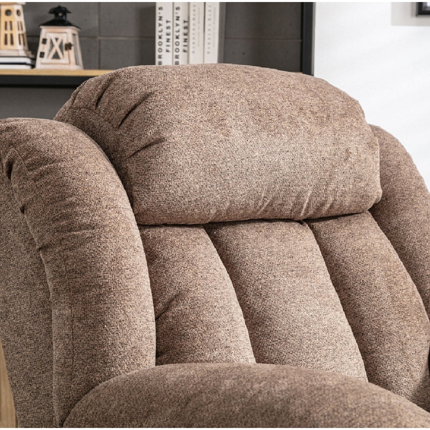 Fauteuil inclinable à bascule surdimensionné, pivotant à 360°, manuel, pour salon