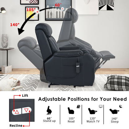 Fauteuil inclinable électrique pour personnes âgées avec télécommande et poche latérale