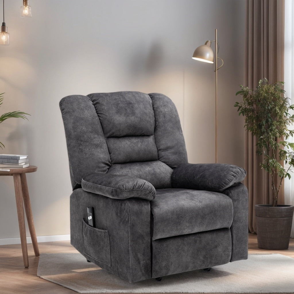 Fauteuil inclinable électrique avec fonction massage et chauffage et port de chargement USB