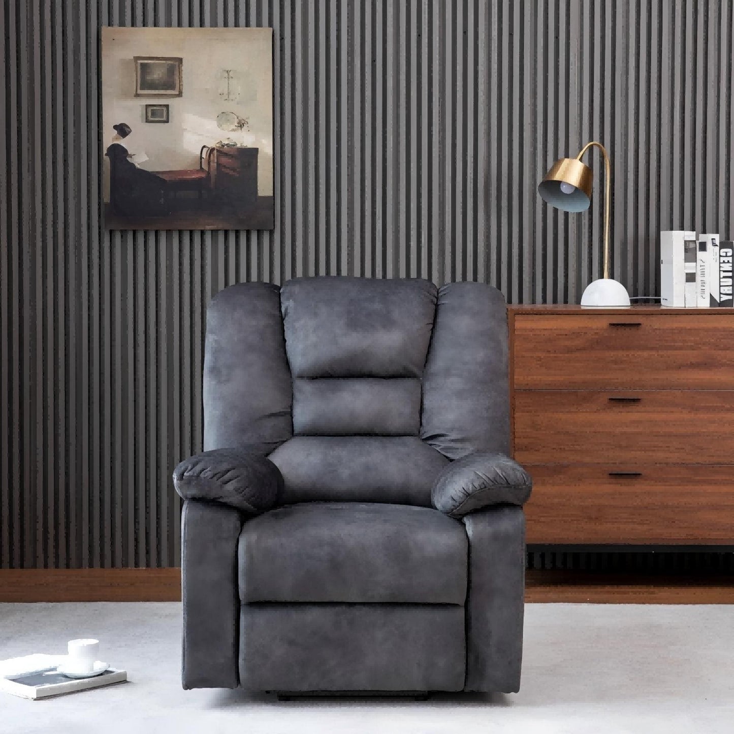 Fauteuil inclinable électrique avec fonction massage et chauffage et port de chargement USB