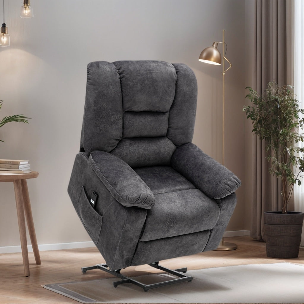 Fauteuil inclinable électrique avec fonction massage et chauffage et port de chargement USB
