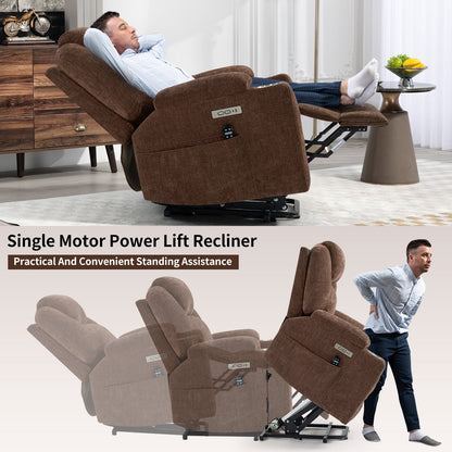 Fauteuil inclinable électrique avec massage en 8 points, chauffage lombaire, double chargement USB et porte-gobelets en acier inoxydable