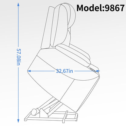 Fauteuil inclinable électrique avec massage en 8 points, chauffage lombaire, double chargement USB et porte-gobelets en acier inoxydable