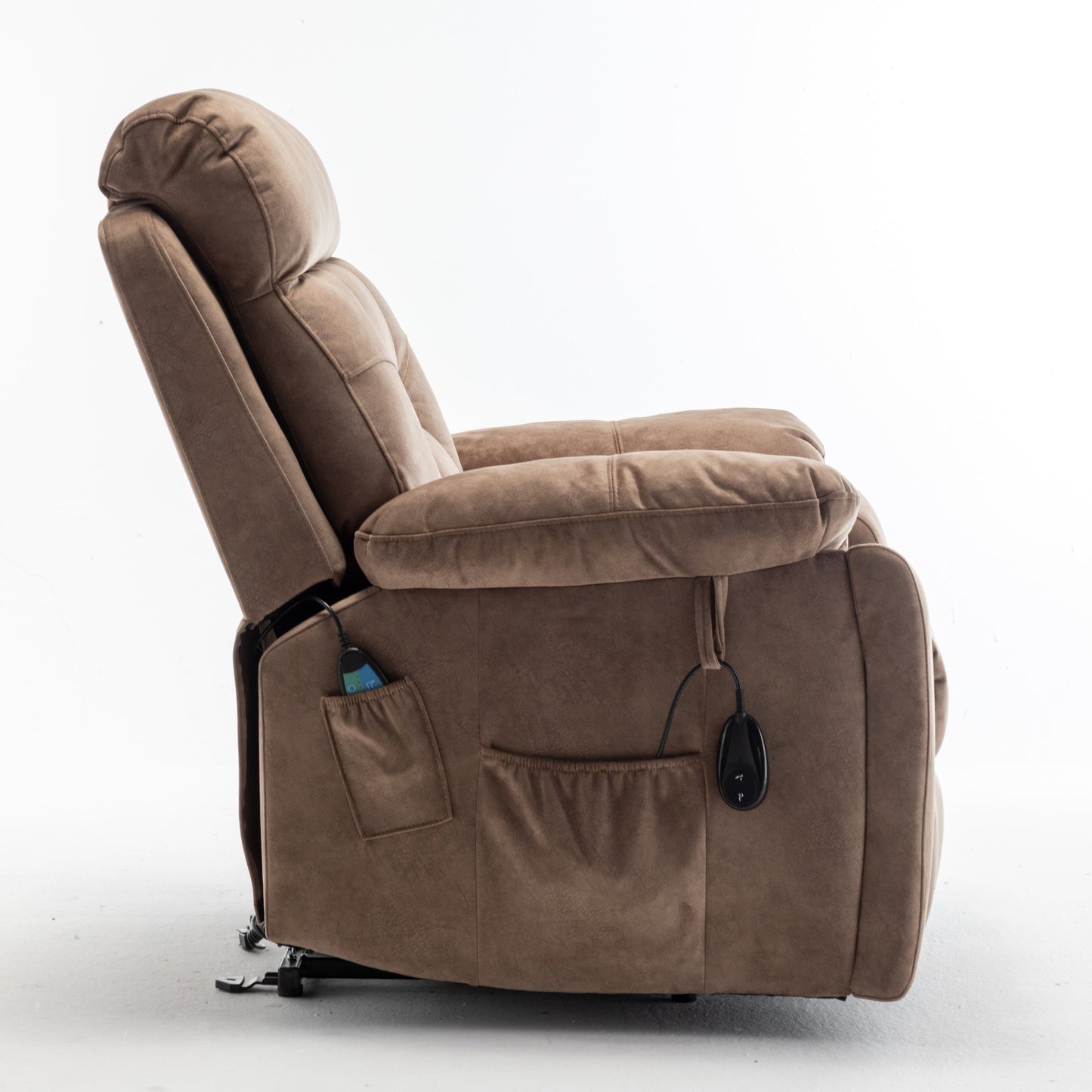 Fauteuil inclinable électrique avec massage à 8 points, chauffage lombaire, moteur OKIN allemand, porte-gobelet en acier inoxydable et installation en 10 minutes