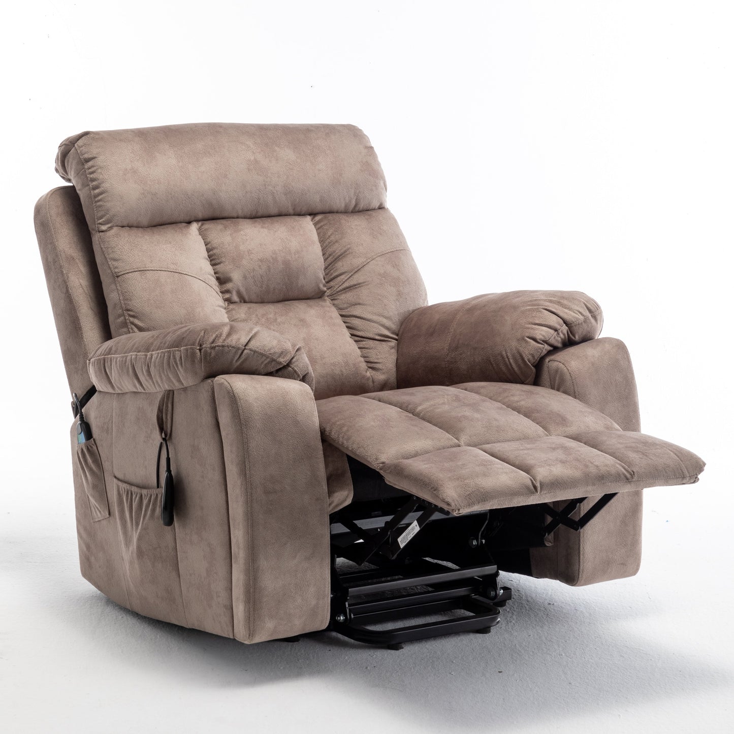 Fauteuil inclinable électrique avec massage à 8 points, chauffage lombaire, moteur OKIN allemand, porte-gobelet en acier inoxydable et installation en 10 minutes