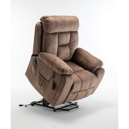 Fauteuil inclinable électrique avec massage à 8 points, chauffage lombaire, moteur OKIN allemand, porte-gobelet en acier inoxydable et installation en 10 minutes