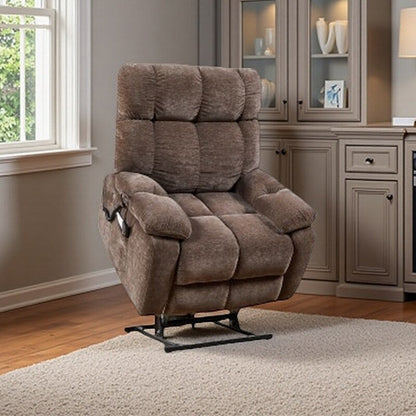Fauteuil inclinable électrique avec deux moteurs OKIN, inclinaison infinie, massage par airbag et chauffage lombaire, chargement USB et rangement latéral double