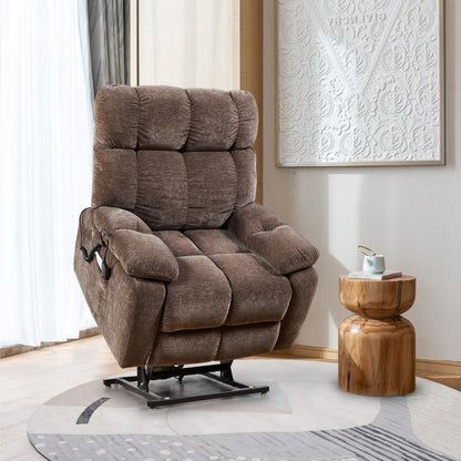 Fauteuil inclinable électrique avec deux moteurs OKIN, inclinaison infinie, massage par airbag et chauffage lombaire, chargement USB et rangement latéral double