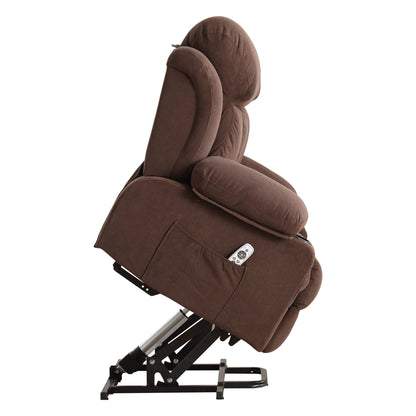 Fauteuil inclinable électrique avec chauffage, massage par vibrations, chargement USB, télécommande et poches de rangement pour personnes âgées