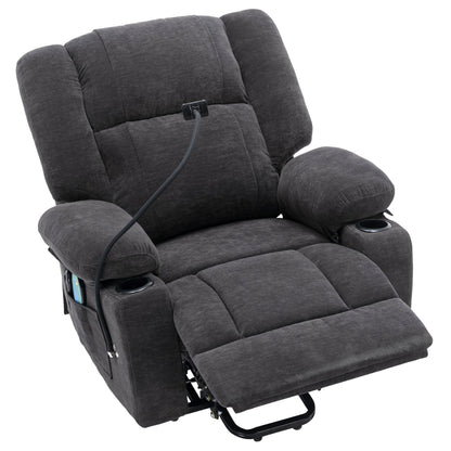 Fauteuil inclinable électrique avec massage, chauffage et support pour téléphone