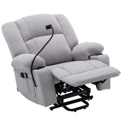 Fauteuil inclinable électrique avec massage, chauffage et support pour téléphone