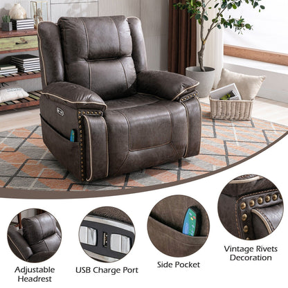 Fauteuil confortable Power Lift avec chauffage massant, porte-gobelet et port USB