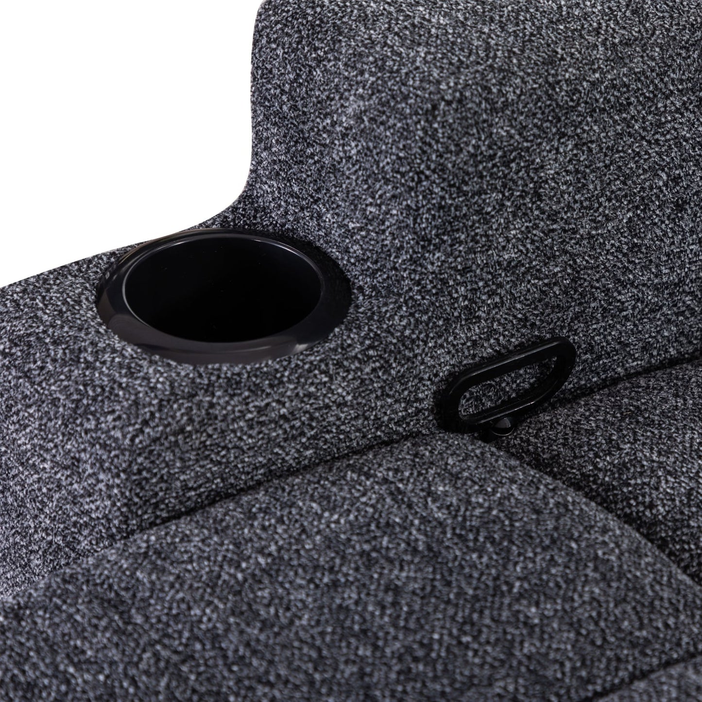 Fauteuil inclinable manuel, massant et chauffant, avec 2 porte-gobelets, tissu respirant