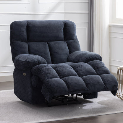 Fauteuil inclinable électrique surdimensionné Zero Gravity Big Man extra large pour salon avec port USB, siège large de 24 pouces, gris