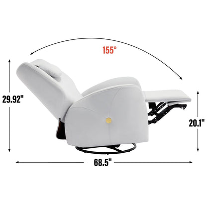 Fauteuil inclinable électrique pivotant à 270°, mouvement de bascule, soutien lombaire et cervical, ports de chargement USB et Type-C, montage facile