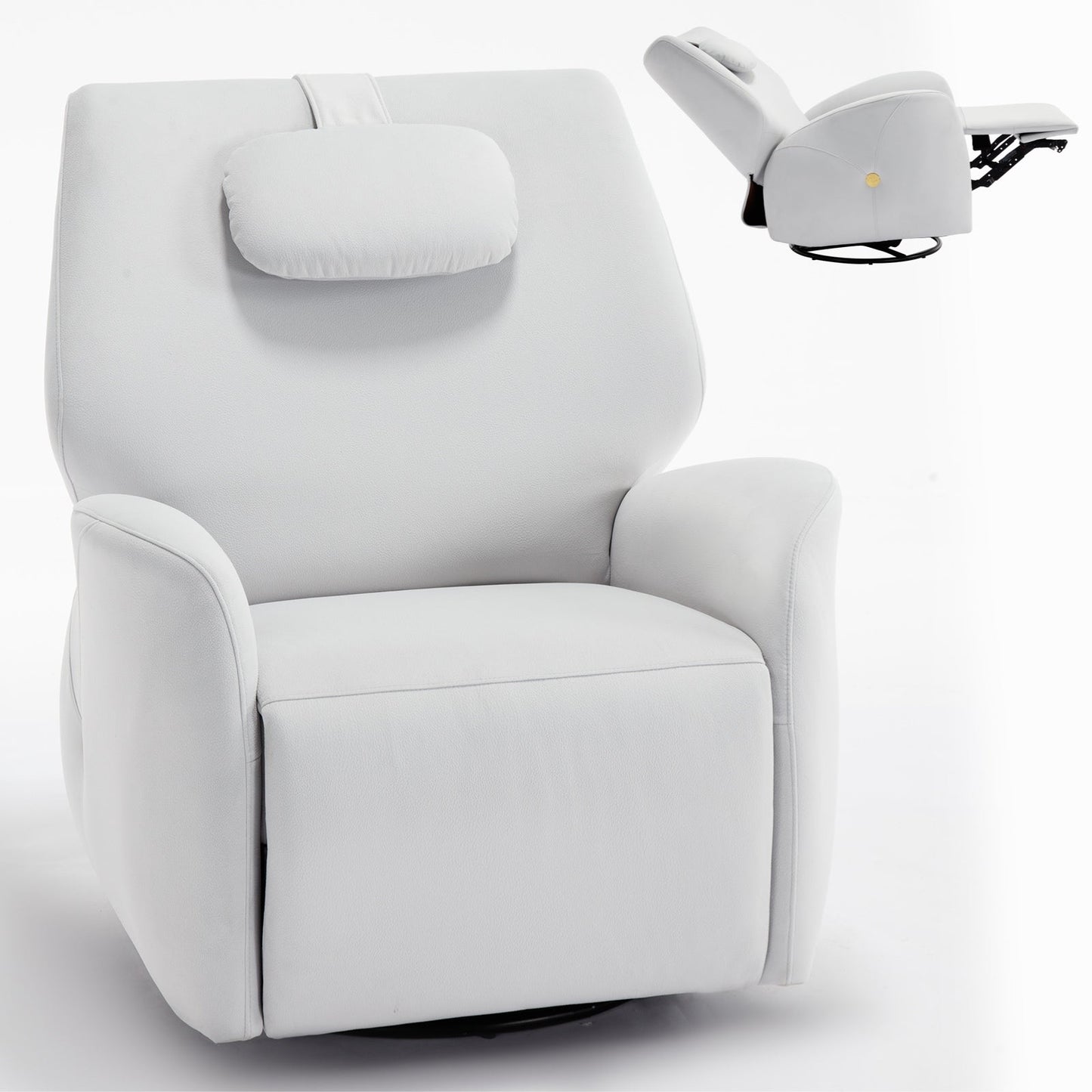 Fauteuil inclinable électrique pivotant à 270°, mouvement de bascule, soutien lombaire et cervical, ports de charge USB et Type-C, montage facile