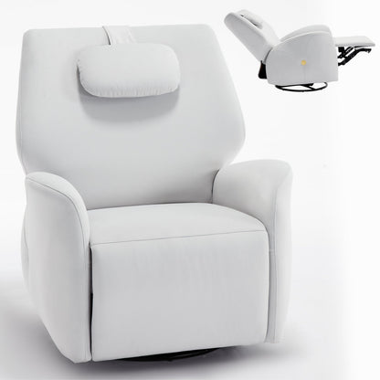Fauteuil inclinable électrique pivotant à 270°, mouvement de bascule, soutien lombaire et cervical, ports de charge USB et Type-C, montage facile